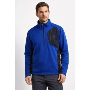 Spyder Blue Bandit 1/2-Zip‎ Mid-Layer Pullover Men's LARGE